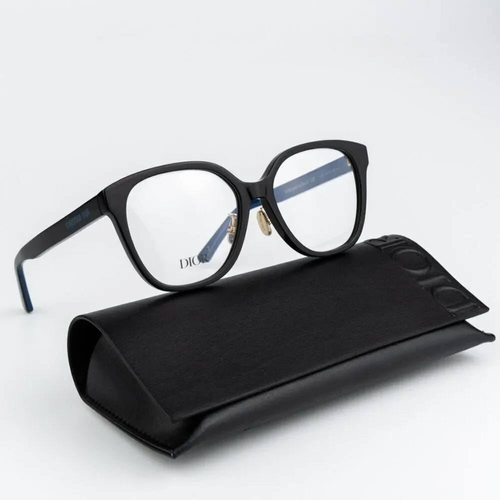 NEW Dior LAPARISIENNEDIORO S3F 1000 Shiny Black Blue Women Eyeglasses